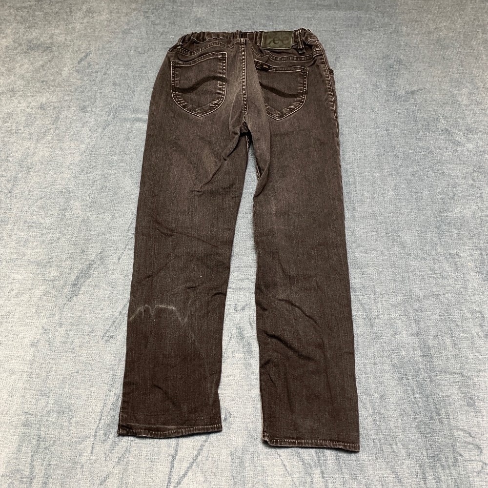 Lee Jeans Womens 14 Black Denim Cotton Stretch Straight Leg Mid Rise Outdoor